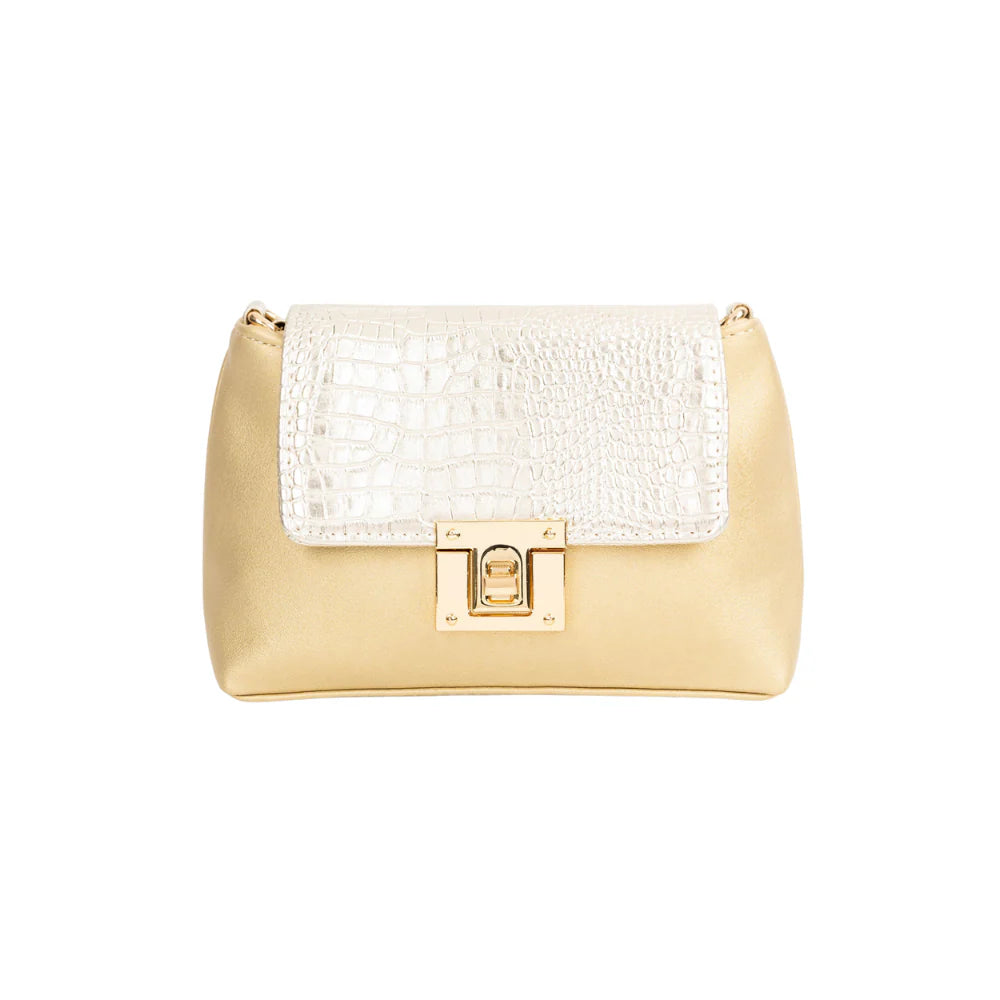 Classic Golden Two-Tone Clutch