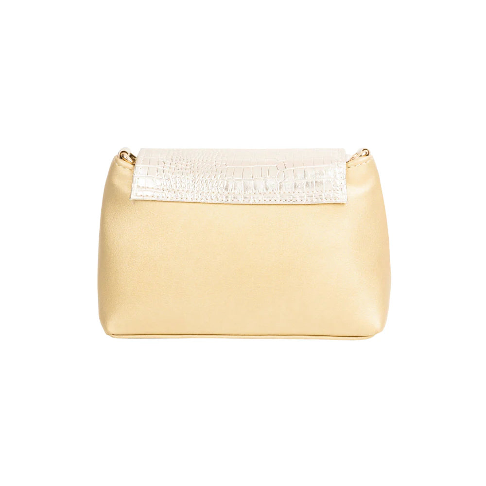 Classic Golden Two-Tone Clutch
