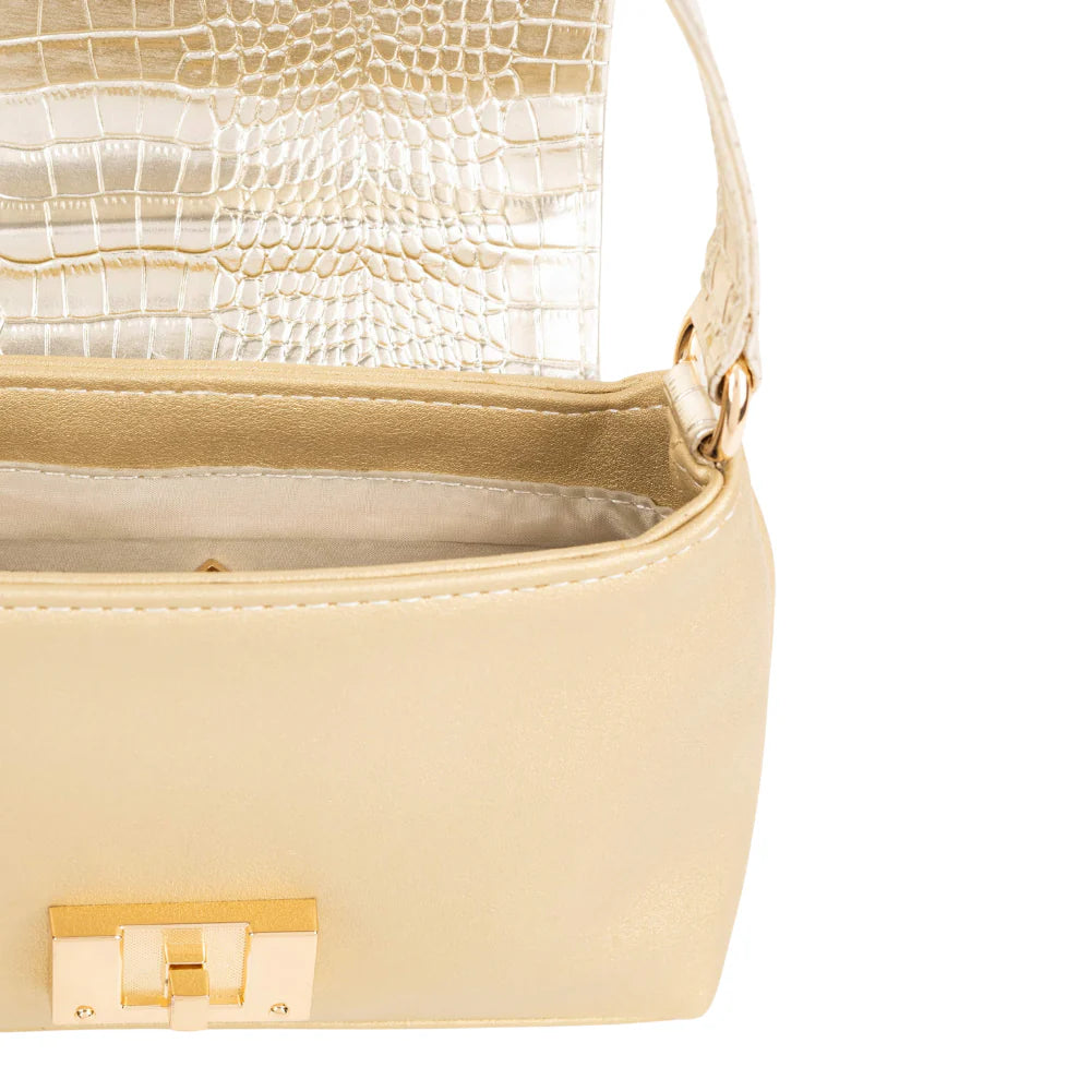 Classic Golden Two-Tone Clutch